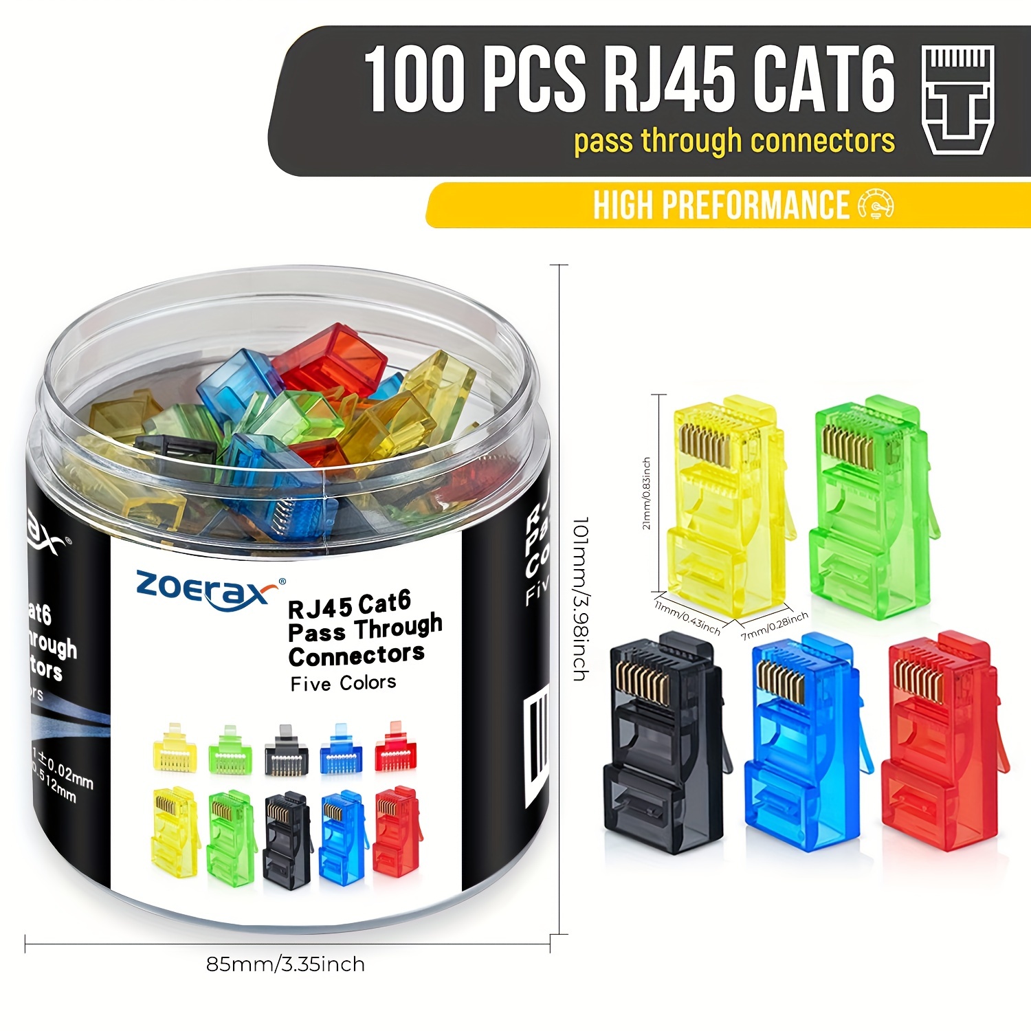 Rj45 Jack - ZoeRax 100 ชิ้น RJ45 Cat6 ตัวเชื่อมต่อ