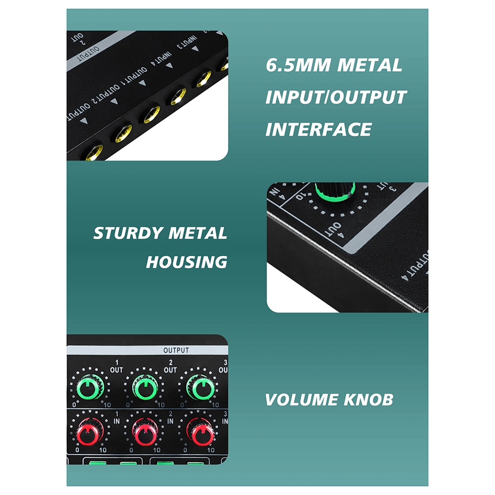 Headphone Amplifier - (MEOF) -LQ04 มิกเซอร์ 4 ช่อง แอมพลิฟายเออร์หูฟัง