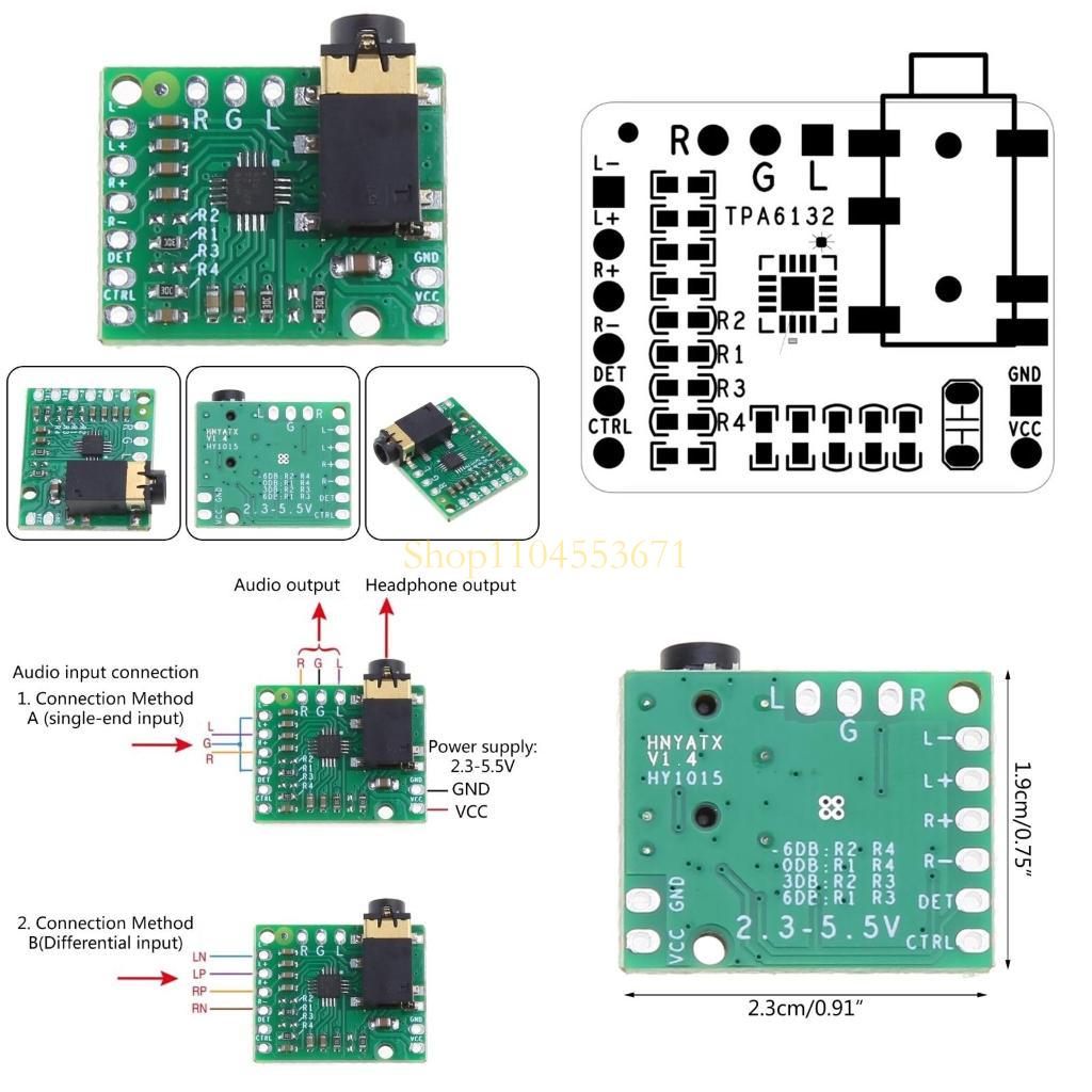 Hifi Amplifier Board - ผู้ขายที่ดีที่สุด TPA6132 ความแตกต่างที่สมดุลประตูเดียวบอร์ดเครื่องขยายเสียงเอาต์พุต I แอมป์หูฟัง