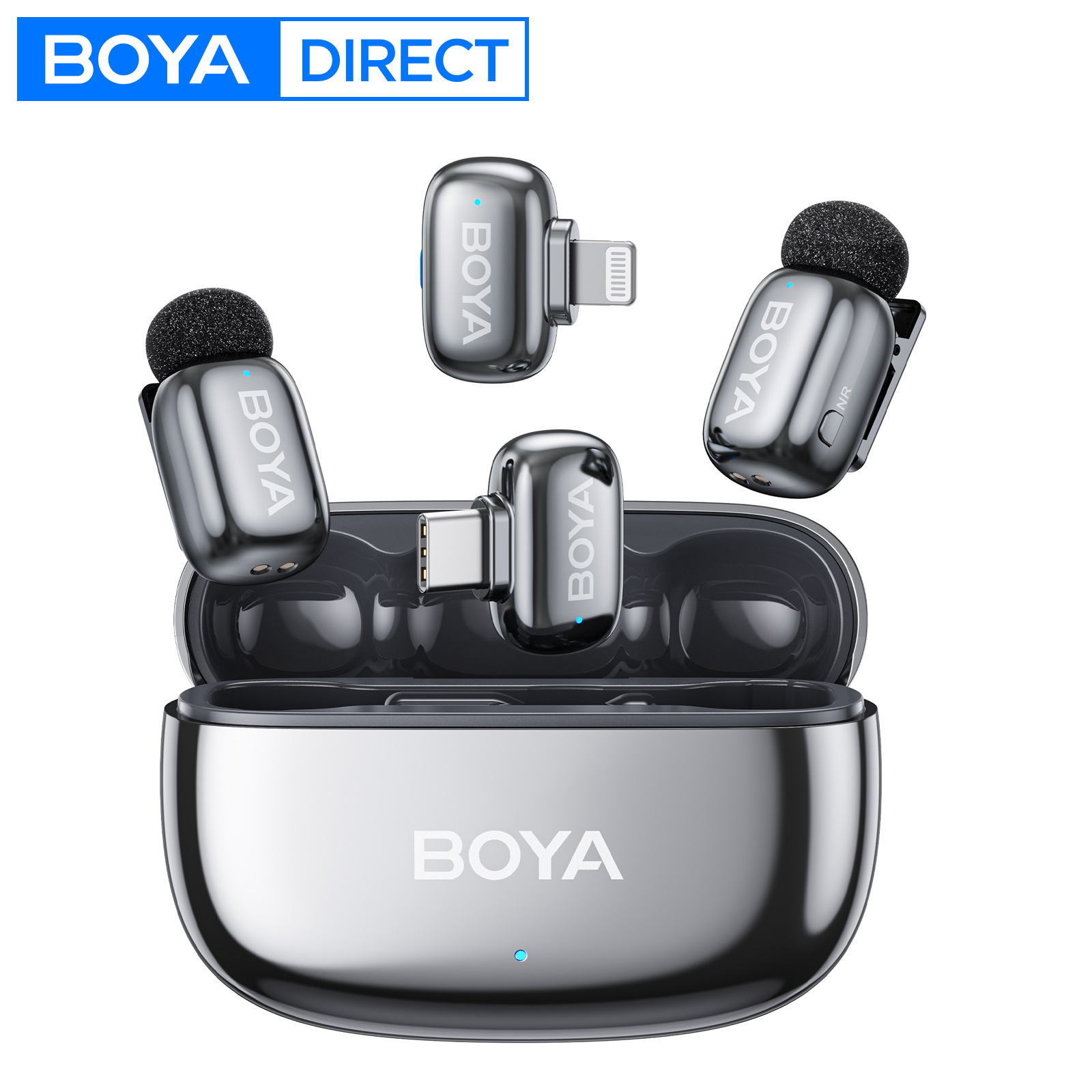 Condenser Microphone Kit - ไมโครโฟนไร้สาย BOYA Mini 2 แบบหนีบปกเสื้อ ลดเสียงรบกวน