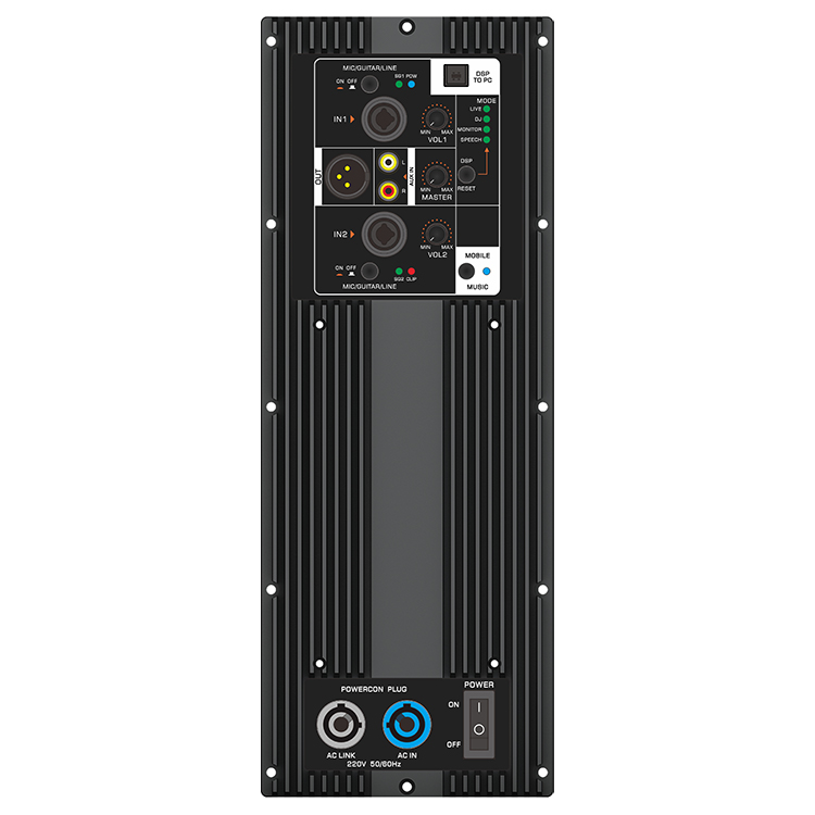 Class D Amplifier - โมดูลเพาเวอร์แอมป์โลหะ 2 แชนแนล MD 800 วัตต์