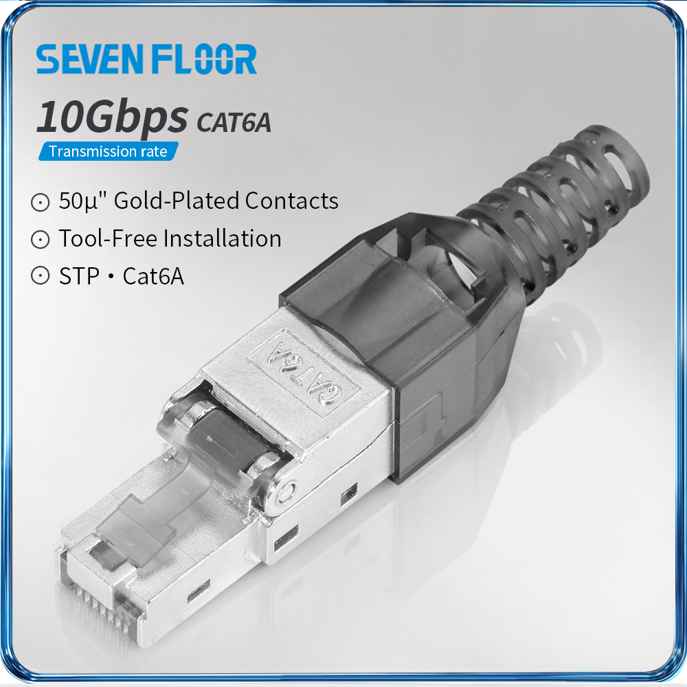 Rj45 Jack - ปลั๊ก RJ45 แบบมีฉนวนป้องกัน Cat6A/Cat6 ที่สามารถต่อสายได้โดยไม่ต้องใช้เครื่องมือ, ขั้วต่ออีเธอร์เน็ตแบบใช้ซ้ำได้