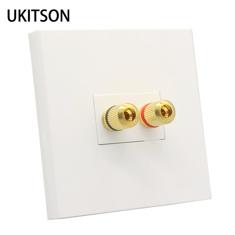 Speaker Terminal - ลำโพงเสียงแผงขั้วต่อปลั๊กกล้วยสีขาวสีเสียง Hifi Connector Outlet Socket Gold