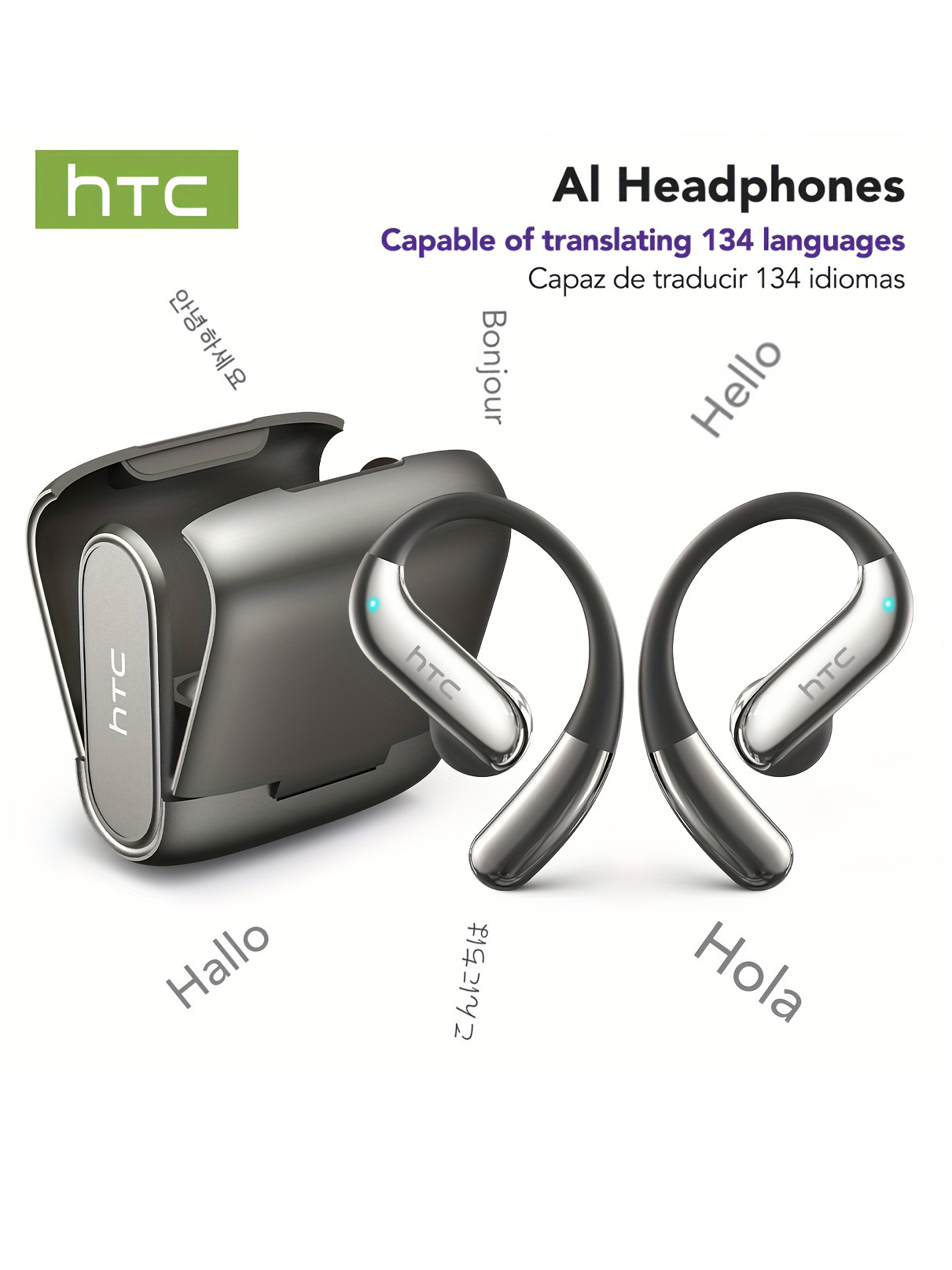Woofer - หูฟังบลูทูธแบบเปิดหู HTC เล่นได้ 30 ชั่วโมง หูฟังไร้สายตัดเสียงรบกวน