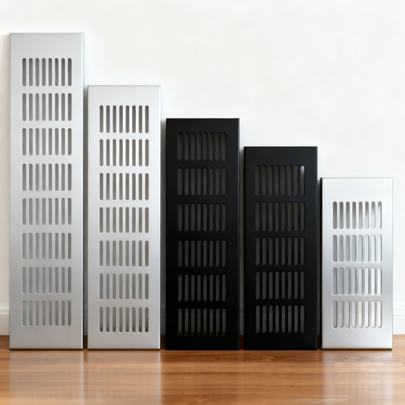 Ventilation Grille Aluminum - 50/80มม.ช่องระบายอากาศ Perforated แผ่นอะลูมินัมอัลลอยช่องแอร์ Perforated แผ่นแผ่นเว็บระบายอากาศ Grille
