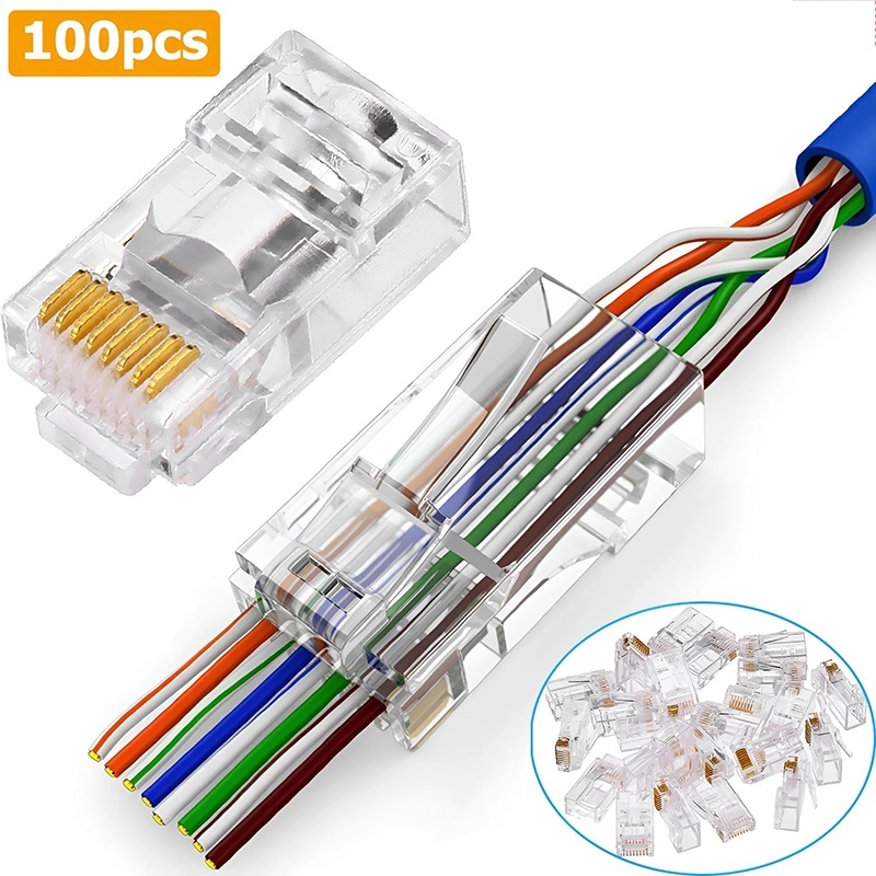 Rj45 Jack - 100 ชิ้น Cat6 Cat6e CAT5e RJ45