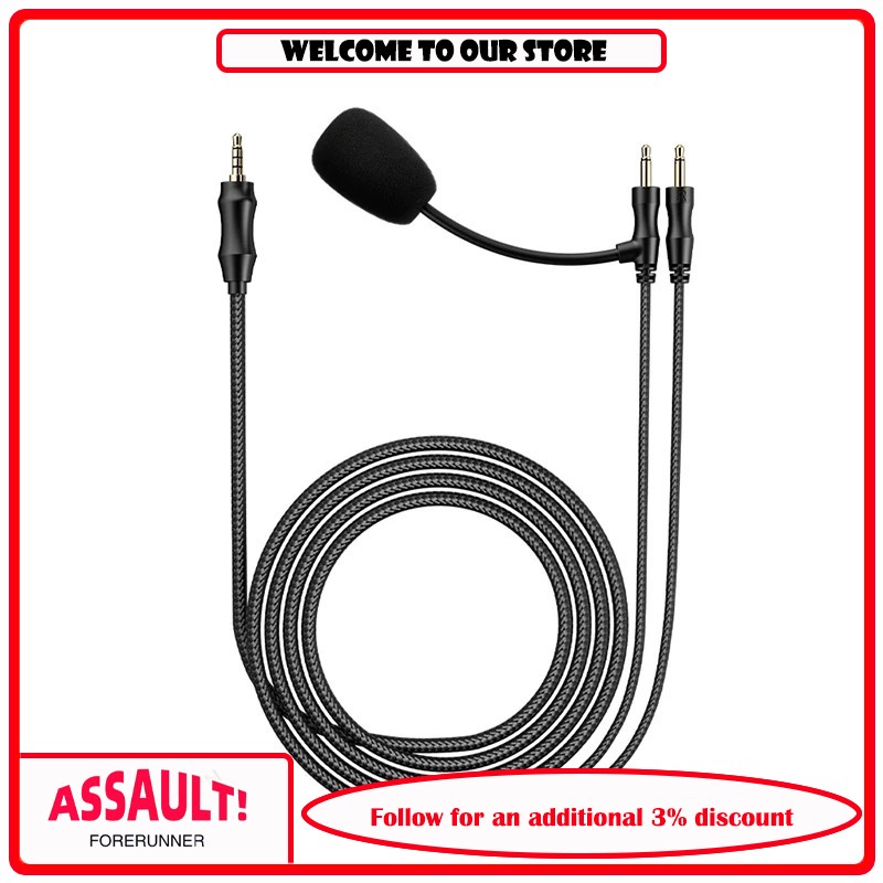 Trs Cable - FiiO LL-3.5A หูฟังสำหรับเล่นเกมพร้อมไมโครโฟน สายอัพเกรด สายเปลี่ยน ซ็อกเก็ต