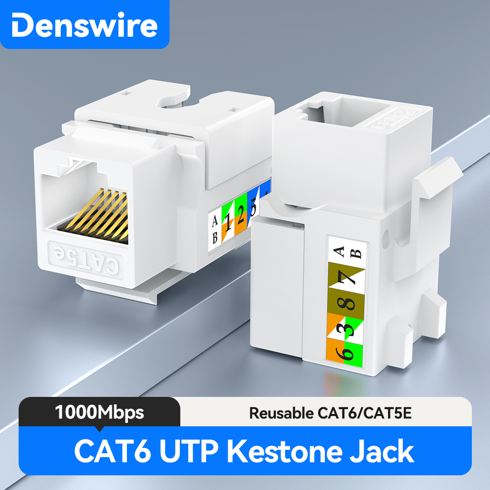 Rj45 Jack - เต้ารับ Denswire RJ45 Cat5E/6 Keystone, โมดูลเชื่อมต่อแบบไม่มีฉนวน,