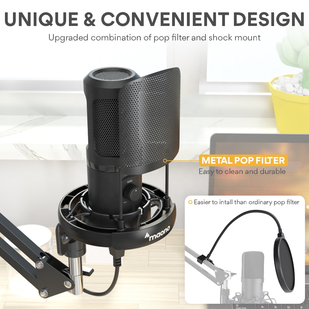 ชุดไมโครโฟนระดับมืออาชีพ MAONO - Condenser Microphone Kit บทวิจารณ์และราคา