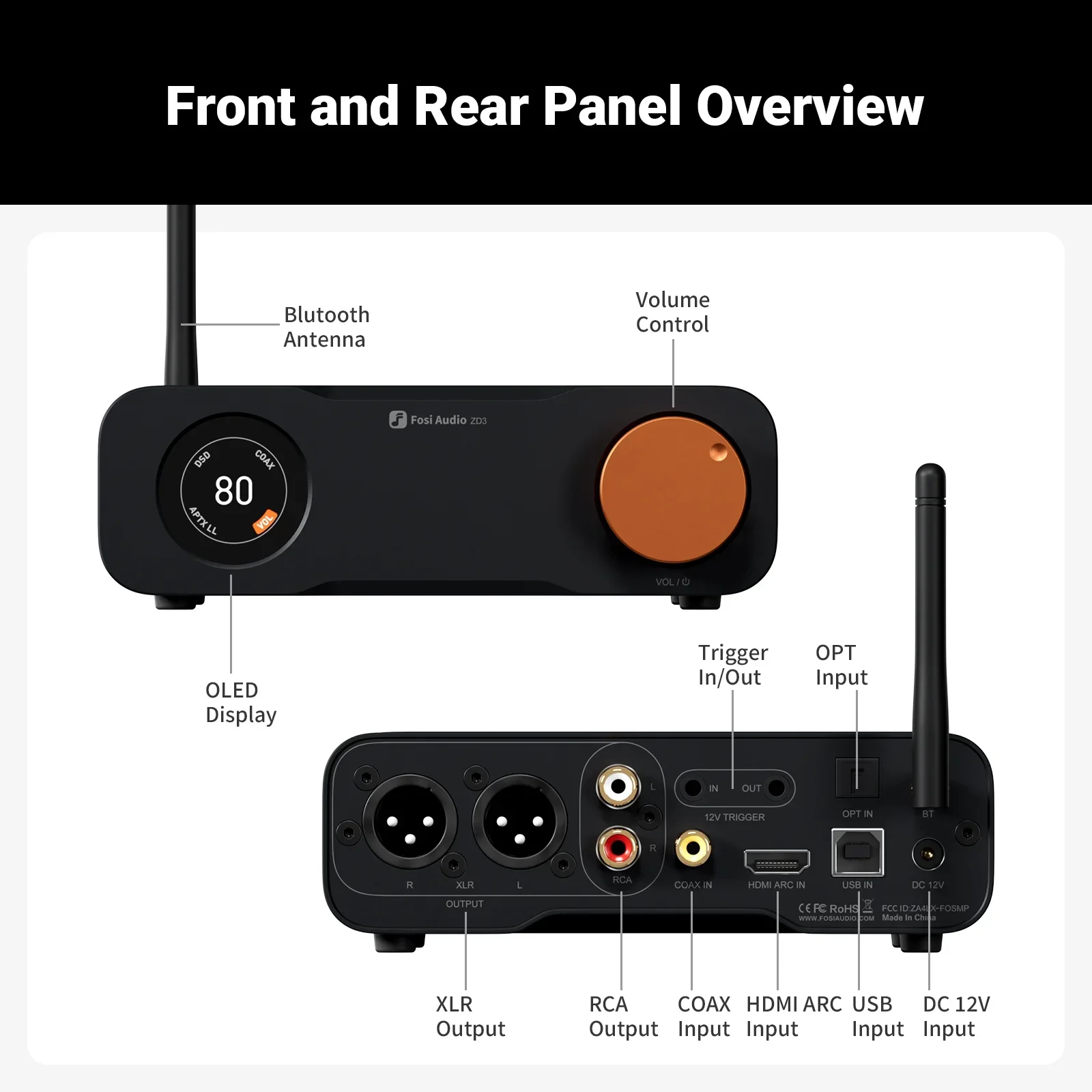 Fosi Audio ZD3 สีฟ้า DAC แบบตั - Audio Dac บทวิจารณ์และราคา