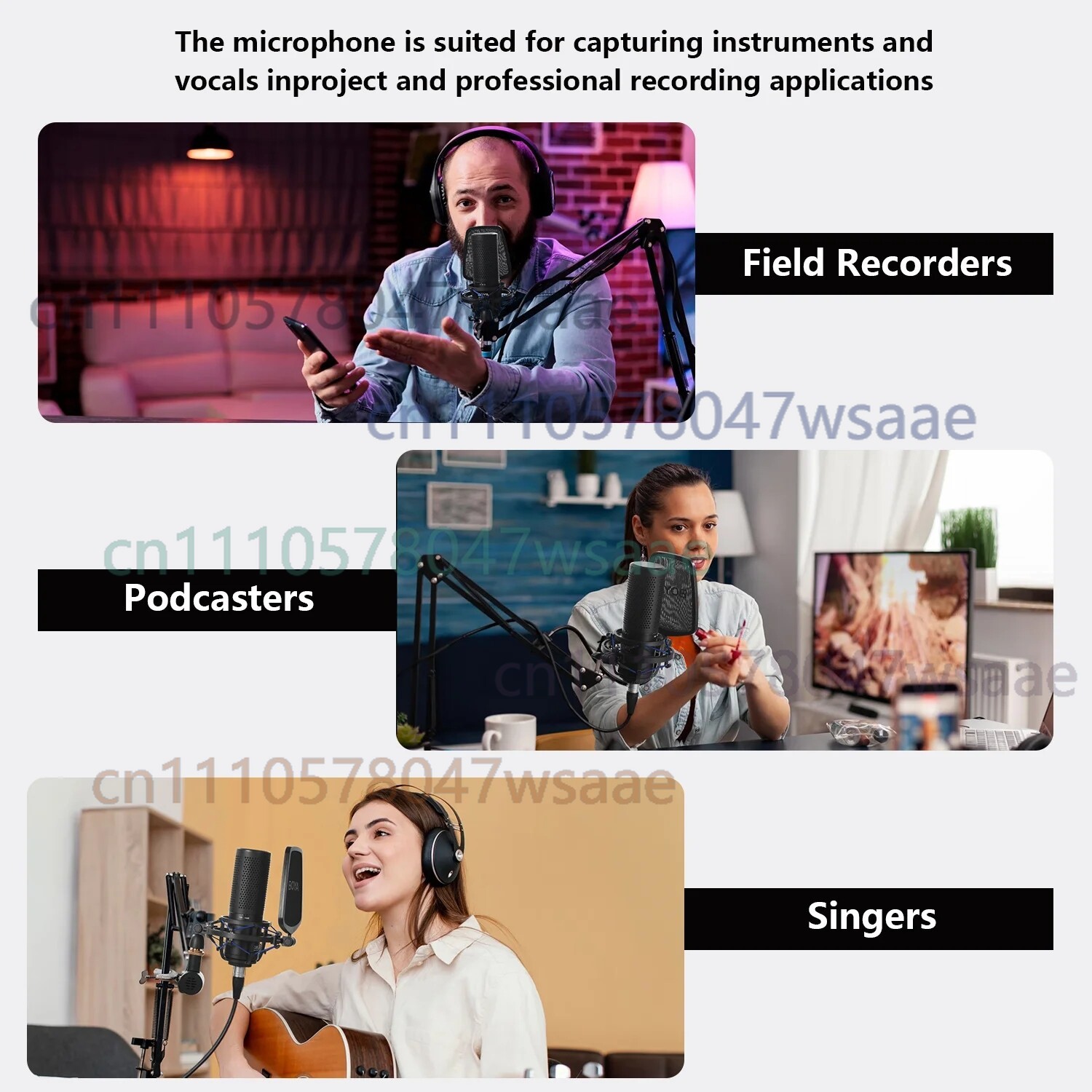 ไมโครโฟนคอนเดนเซอร์ไดอะแฟรมขนา - Condenser Microphone Kit บทวิจารณ์และราคา