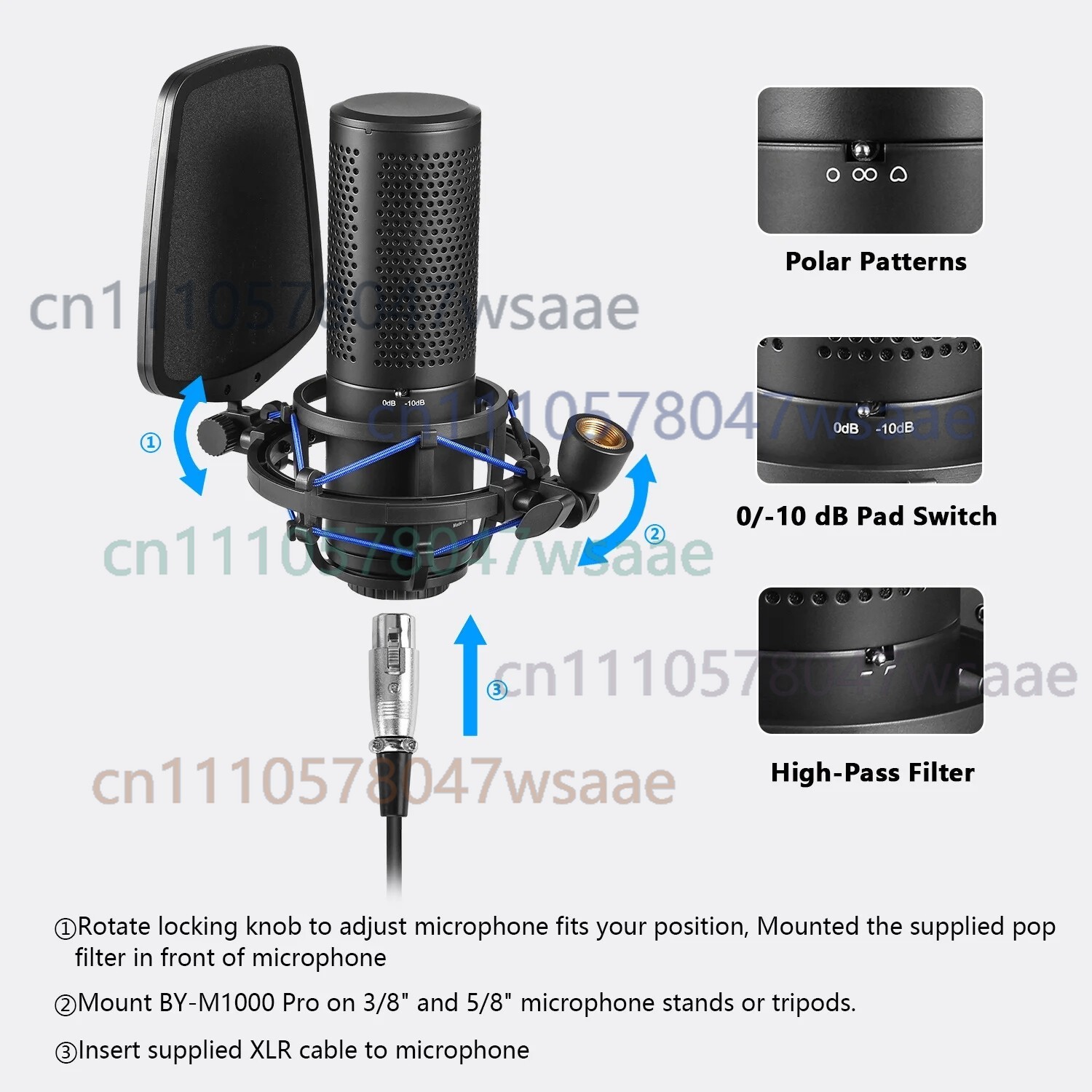 ไมโครโฟนคอนเดนเซอร์ไดอะแฟรมขนา - Condenser Microphone Kit บทวิจารณ์และราคา