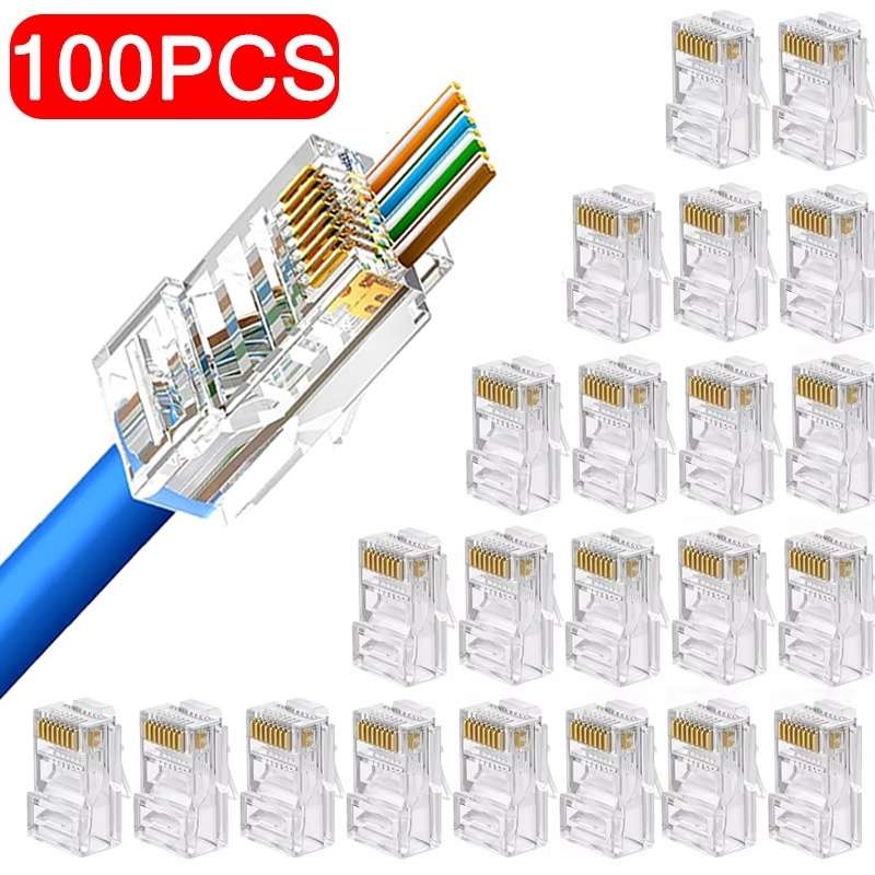 100 ชิ้น ขั้วต่อเครือข่าย RJ45 - Rj45 Jack บทวิจารณ์และราคา